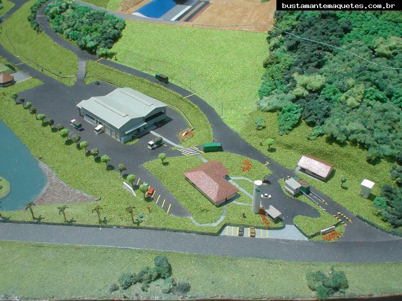 Foto de maquete fisica de Indústrias produzida para o cliente Catarinense Eng. Ambiental, localizada na cidade de Joinville/SC