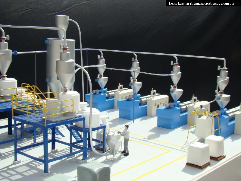 Foto de maquete fisica de Modelos Reduzidos produzida para o cliente Albag Engenharia Industrial Ltda., localizada na cidade de Joinville/SC