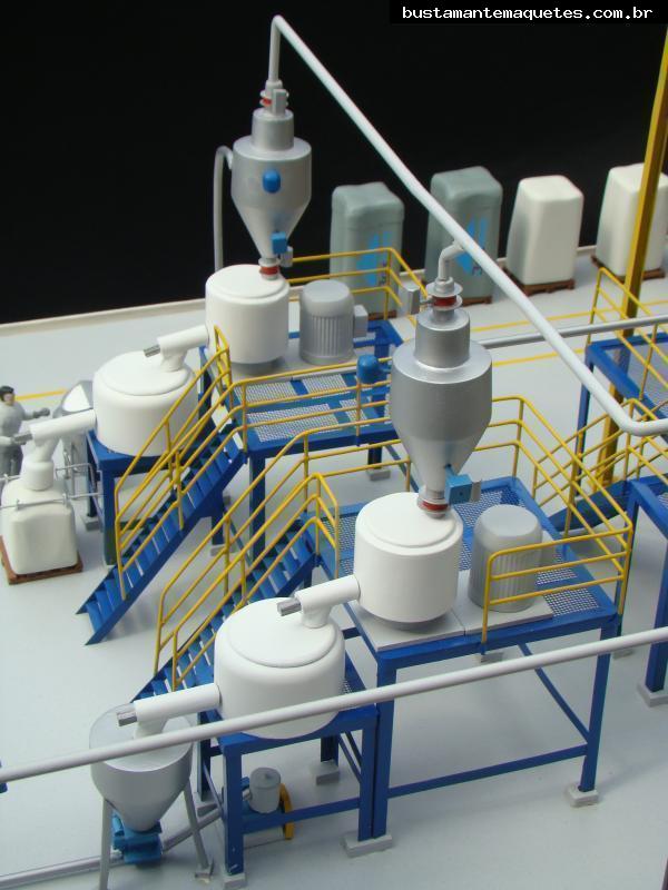 Foto de maquete fisica de Modelos Reduzidos produzida para o cliente Albag Engenharia Industrial Ltda., localizada na cidade de Joinville/SC